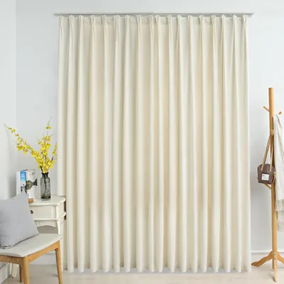 Produktbild von vidaXL Verdunkelungsvorhang mit Haken Samt Creme 290 x 245 cm