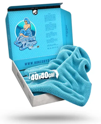 Produktbild von Nuke Guys Gamma Dryer S | Ultra saugstarkes handliches Trockentuch 1400 GSM in Blau 40x40cm | Fusselfrei, abgerundete sanfte Fasern, kratzerfrei | Premium Mikrofasertuch für Auto Motorrad Fahrrad