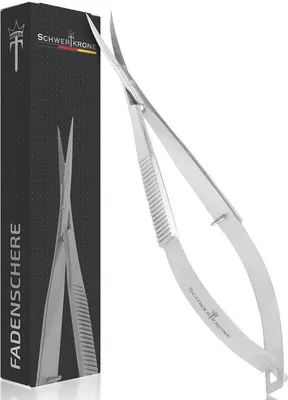 Produktbild von Famanu Stickschere und Feinschere für Bastel- und Angelprojekte - 11,5 cm gebogen