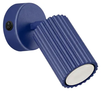 Immagine prodotto di Applique KARBON blu oltremare con interruttore, 1xGU10 10W, alluminio, 16x16x8 cm, Sollux Lighting