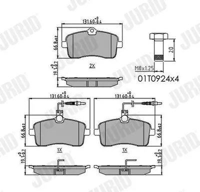 Produktbild von JURID Bremsbeläge Satz Vorne passend für PEUGEOT 407 SW (6E) 573382J