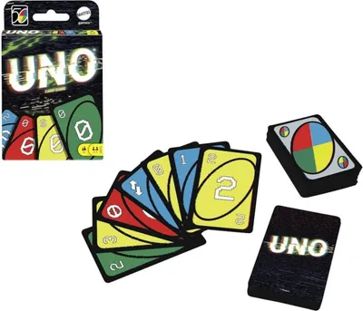 Produktbild von Mattel UNO Kartenspiel Iconic 00's Premium Jubiläumsedition, 112 Karten, Standardgröße, aus Papier, Rot Grün Blau Gelb, für 2-10 Spieler ab 7 Jahren, mit 2000er Grafiken und Handtauschkarte