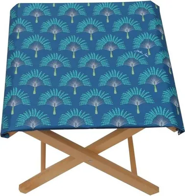 Produktbild von Klapphocker Eichenholz Jakarta Marine 43x43x42cm - Delumi