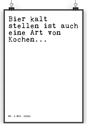 Produktbild von Mr. & Mrs. Panda Bild Bier kalt stellen ist... DIN A4 - Weiß - Geschenk, Mann, Männer, Papa, Kunstdruck, wanddeko, Familie, Wandbild, Sprüche, Vater, drucke, Plakat