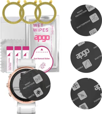 Produktbild von apgo 3 Stück Schutzglas, Matt, kompatibel mit Garmin Fenix 6S Pro Smartwatch, Hybrid 8H, Ersatz für Hartglas, Displayschutzglas, Bildschirmschutz, Displayschutz, kratzfest