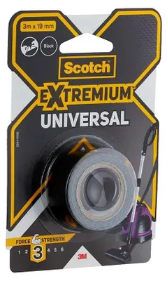 Zdjęcie produktu dla Scotch 7100206489 Scotch Extremium™ Universal Gewebeband schwarz 19,0 mm x 3,0 m 1 Rolle