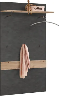 Produktbild von Garderobenpaneel Hängegarderobe Wandgarderobe Paneel Flurmöbel "Birkenhead I" Matera / Artisan Eiche