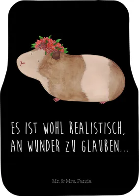 Produktbild von Mr. & Mrs. Panda Fußmatte Auto Meerschweinchen Weisheit - Schwarz - Geschenk, Autoteppich, Spruch, Motivation, Lustige Sprüche, Auto-Fußmatte, Realität, Fürs, Wunder