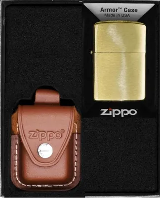 Zdjęcie produktu dla Zestaw Zippo Zapalniczka Brass Brushed Armor Heavy Prezentowy No4