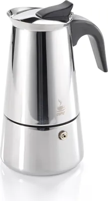 Obrázek produktu pro GEFU 16160, Moka konvička, Nerezová ocel, Plast, Nerezová ocel, 6 hrnků, 102 mm, 132 mm