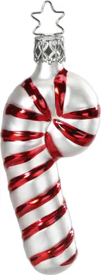 Produktbild von Christbaumschmuck Glas Zuckerstange 9cm weiß / rot 1 Stück
