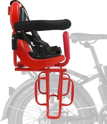 Productafbeelding van Achterzitje voor Kinderfietsen - Verwijderbaar Fietszitje met Rugleuning, Beugels, Armsteunen en Voetsteunen voor Kinderen van 6 Maanden tot 6 Jaar