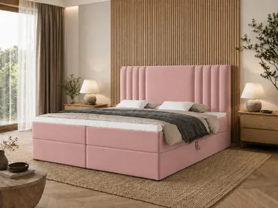 Produktbild von Emlar Boxspringbett Sava 180x200 - Bett mit Matratze und Topper - Boxspringbett mit Bettkasten und Matratze - Boxspringbett Rosa (Magic Velvet 2253)
