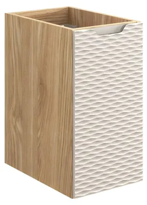 Productafbeelding van Meubel voor badkameropslag YOKA - Beige en licht eiken - 1 deur