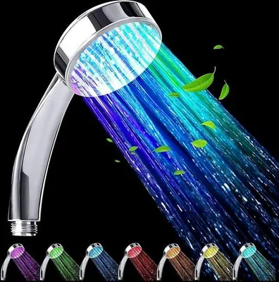 Produktbild von Farbige LED-Duschkopf - LED-Duschkopf mit Farbwechsel, Wasserhahn, LED-Duschkopf mit Farbänderung