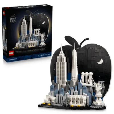 Produktbild von LEGO Architecture New York City – The Big Apple - Miniatur Bauset für Erwachsene - 3D Regaldekoration mit Wahrzeichen inkl. Empire State Building und Brooklyn Bridge - DIY Geschenkidee - 21066