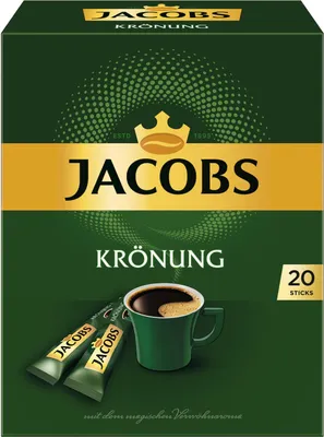 Produktbild von Jacobs Krönung, Instant Kaffee, Getränkepulver zum Aufgießen, 20 Portionen à 1.8 g, Sticks