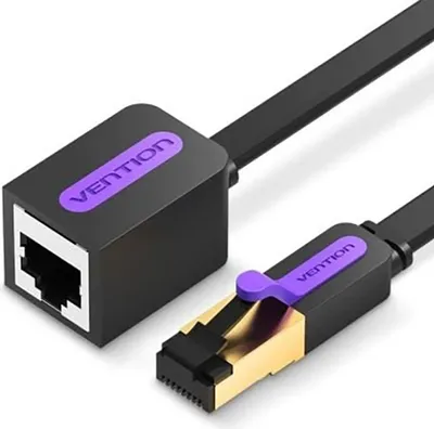 Image de Cat7 Vention Icbbh Rj45 Ethernet 10Gbps 2M Network Cable Extender Black