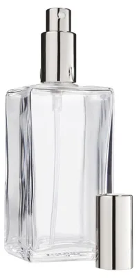 Zdjęcie produktu dla Butelka z atomizerem szkło - Atomizer - 100 ml - Przezroczysty - Z srebrnym korkiem