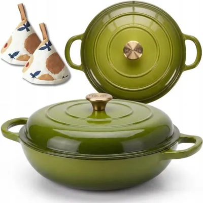 Productafbeelding van Geëmailleerde gietijzeren pan, plat, 30 cm, 3 liter, HAGE, model OLIVOVÝ