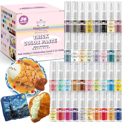 Immagine prodotto di Pasta colorante siliconica, 36 colori, ad asciugatura rapida, alta viscosità, 5 ml per flacone