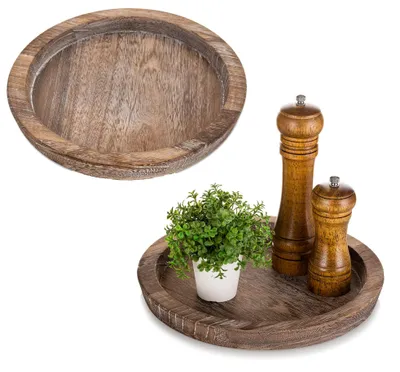 Imagen del producto de Juego de 2 bandejas decorativas de madera