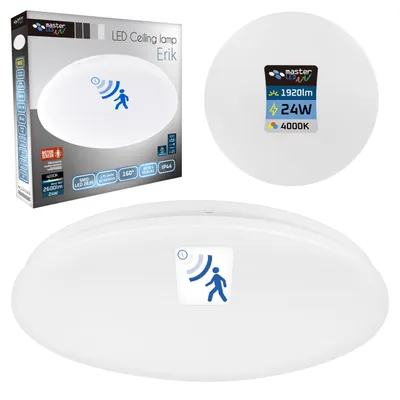 Produktbild von MasterLED LED-Deckenleuchte Erik 24W 4000K 2600 lm IP44 mit Mikrowellensensor