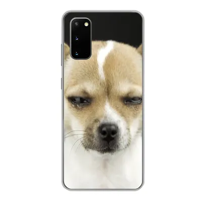 Produktbild von MuchoWow® Handyhülle Schutzhülle Hülle für Samsung Galaxy S20 Weinender Hund auf schwarzem Hintergrund Silikon Softcase Handy Hülle