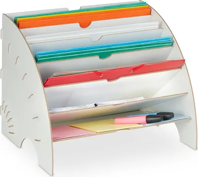 Produktbild von Famanu Briefablage 6 Fächer A4 - Organizer für Büro und Schule - Weiß