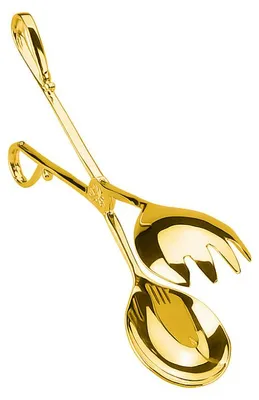 Produktbild von Salatbesteck aus Metall, Goldfarben, 26 cm