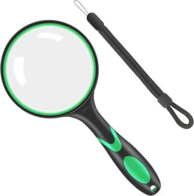 Produktbild von Famanu Vergrößerungsglas 10x mit Antirutsch-Handgriff - Ideal zum Lesen und für Hobbys