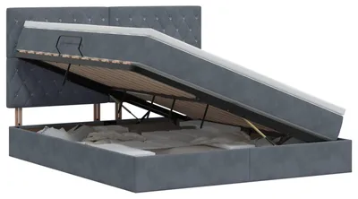 Obrázek produktu pro vidaXL Úložná postel s matrací tmavě šedá 140 x 190 cm sametová