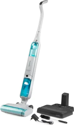 Produktbild von Domo DO253SW, Stabstaubsauger, Weiß, Blau, 0,45 l, Trocken, Akku, 120 W