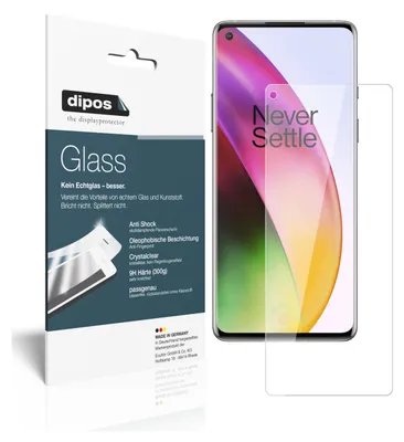 Produktbild von 1x Schutzfolie für OnePlus 8 - Anti-Shock 9H Folie dipos Glass Kunststoffglas