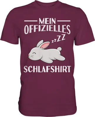 Produktbild von Offizielles Schlafshirt Nachthemd Schlafanzug Pyjama Hase T-Shirt – Burgundy / M