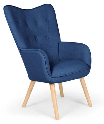Image de MENZZO Fauteuil scandinave Klarys Tissu Bleu