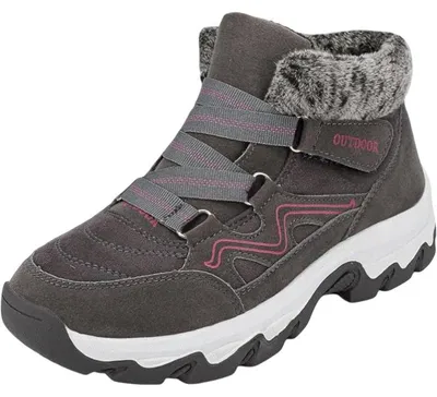 Image de Bottes d'hiver Damen, bottes de neige, bottines doublées, antidérapantes, couleur grise, taille EU 39