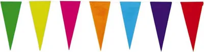 Image de guirlande de fanions multicolores en chaîne pour fête, environ 10 m de long