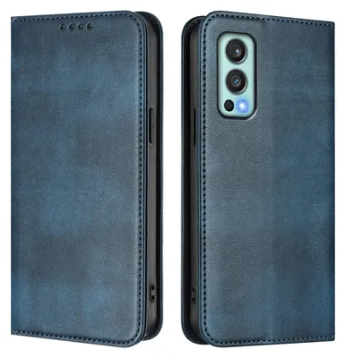 Obrázek produktu pro Pouzdro pro OnePlus Nord 2 5G, vintage kožené pouzdro s RFID ochranou, přihrádkami na karty, stojánkem Modrý