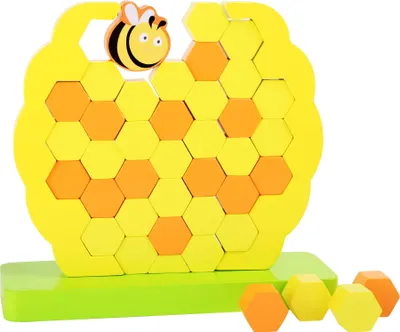 Produktbild von Small Foot 10464 Wackelturm Bienenstock, gelb/orange, 40-teilig (1 Set)
