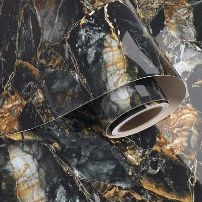 Productafbeelding van Famanu zelfklevende marmerlook folie, 40 x 200 cm - Decoratieve folie voor meubels, geschikt voor aanrechtbladen en wanden