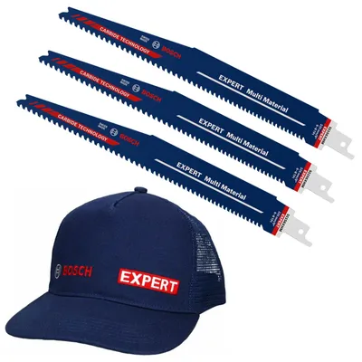 Immagine prodotto di Bosch Powertools Bosch Expert sabre saw blade 'Multi Material' S 1156 XHM + free EXPERT cap (3 pieces, length 225mm)