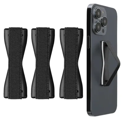 Produktbild von kwmobile Smartphone Fingerhalter 3 Set - Handy Halter Griff Halterung Einhandbedienung - 3x Handyhalter in Dunkelgrau Dunkelgrau Dunkelgrau