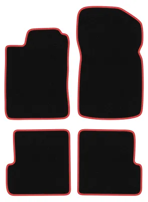 Produktbild von Velours-Fußmatten für Renault Megane I 1995-2002 (Cabrio/Coupé) – 4-tlg, Schwarz/Rot, passgenau – Wielganizator CARLUX