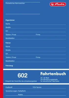 Produktbild von herlitz 840637 Formuláře "Kniha jízd 602" A5 32 listů(S)