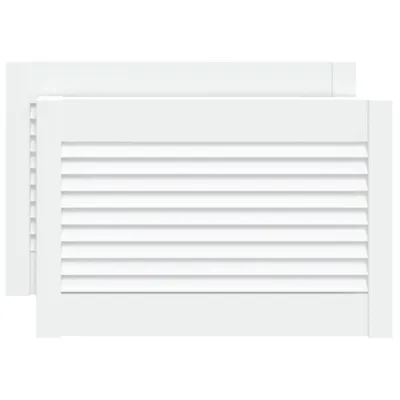 Produktbild von vidaXL Schranktüren Lamellen-Design 2 Stk Weiß 39,5x59,4 cm Massivholz
