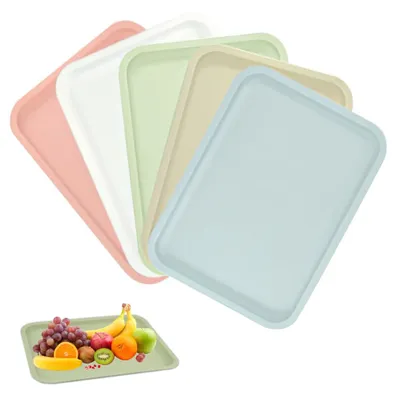 5 Kunststoff-Tabletts, Antirutsch, 30,5x23x0,8 cm, für Küche