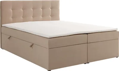 Produktbild von KSHOMECONCEPT Boxspringbetten mit Bettkasten VELLIS 180x200, Bonellfederkern Matratze, Beige