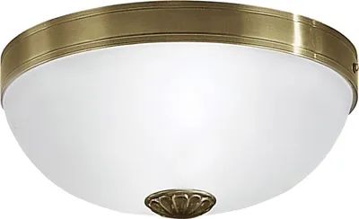 Produktbild von Deckenleuchte Weiß Messing rund 31 cm E27 Glas Metall Jugendstil Deckenlampe