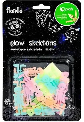Image de Fiorello Décorations fluorescentes Squelettes, assortiment de 24 pièces